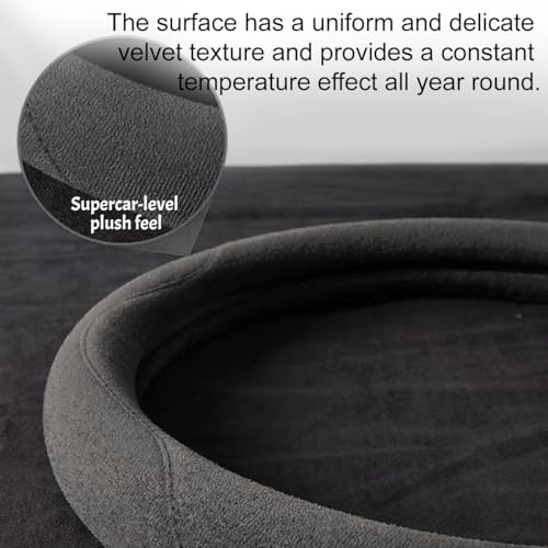 Car Steering Wheel Cover, 14.5-15" Breathable Soft Suede Steering Wheel Protector with Non-Slip Lining, Warm Auto Protection Guard Accessories, Universal for Van Truck RV (Dark Gray) - color: Dark Gray