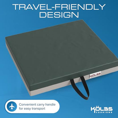 Kölbs Gel Extreme Wheelchair Seat Cushion, Coccyx, Sciatica & Tailbone Pain Relief, Ideal for Office, Kitchen Wheelchairs and Auto, 16 x 16 Inch Seat, 3 Inch Thick - size: 16x16x3 Inch (Pack of 1)