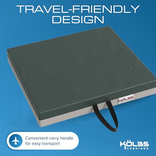 Kölbs Gel Extreme Wheelchair Cushions Seat Cushion, Coccyx, Sciatica & Tailbone Pain Relief Seating Pad Ideal for Office, Kitchen Wheelchairs and Auto, 20 x 18, 3 Inch Thick - size: 20x18x3 Inch (Pack of 1)