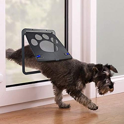 LESTP Pet Dog Cat Screen Door with Magnetic Flap for Sliding Doors (Small) - Automatic Lock/Lockable - size: Small