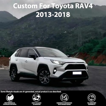 Cargo Mat for with Backrest Mat Replacement for Toyota RAV4 2013-2018 (Include Hybrid) All Weather TPE Cargo Liner Trunk Mat with Seat Back Mat Accessories - size: 13-18 Cargo Liner