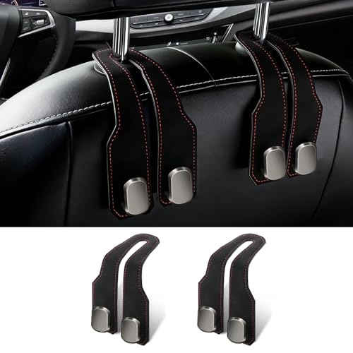 2 Pack Car Seat Headrest Hooks for Purses and Bags, Car Purse Holder With Double Metal Hooks, Headrest Back Seat Handbags Hook, Universal Car Purse Hanger, Cute Car Hanging Accessories, Black - color: 2pcs Black