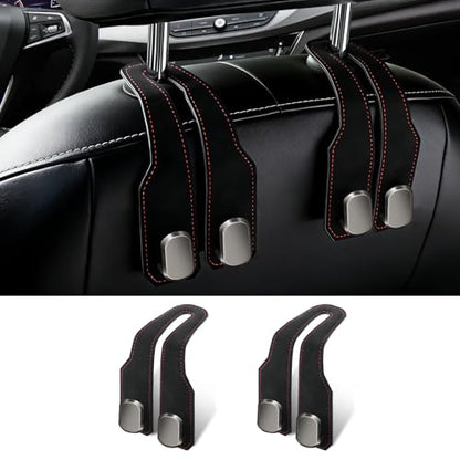 2 Pack Car Seat Headrest Hooks for Purses and Bags, Car Purse Holder With Double Metal Hooks, Headrest Back Seat Handbags Hook, Universal Car Purse Hanger, Cute Car Hanging Accessories, Black - color: 2pcs Black