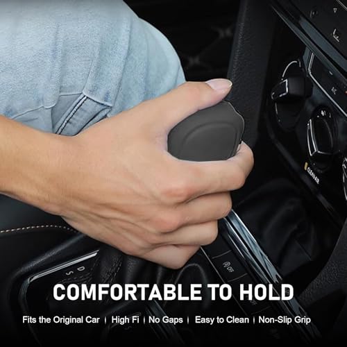 2 PCS Gear Shift Knob Cover, Silicone Anti-slip Scratch-resistant Shift Knob Protector, Water-proof Highly Stretchable Handbrake Cover, for Most Manual Transmission Cars (Black)