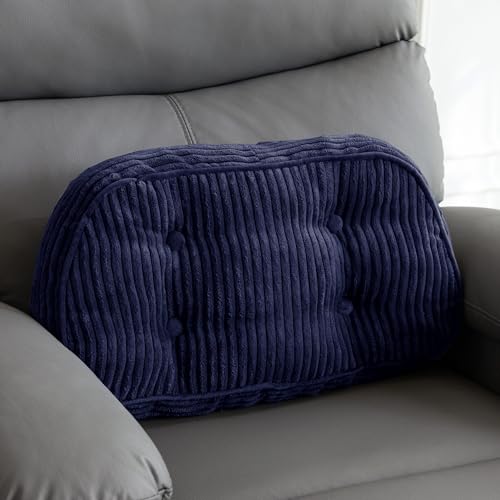 HIGOGOGO Lumbar Support Pillow for Recliner Chair/Accent Chair/Couch/Office Chair, Tufted Corduroy Back Support Cushion for Elderly, Recliner Cushions for Back Rest, Pain Relief, Reading, Navy - color: Navy