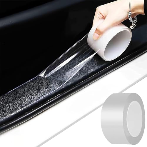 MYFAMIREA Anti-Scratch Anti-Collision Adhesive Strip Car Door Edge Guard Protector Strip Car Door Scuff Plate Protectors Transparent Invisible Tape for Rear Bumper/Door(66Ft x 0.8In) - color: Transparent, size: 66Ft x 0.8In