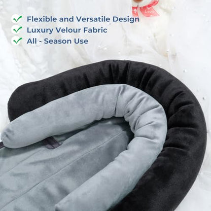 COOLBEBE New 2-in-1 Babybody Supports for Baby Newborn Infants - Extra Soft Stroller Cushion Pads Car Seat Insert, Seasons, Black - color: Black-1