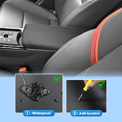 2023 2024 2025 2026 Prius Center Console Cover for Toyota Prius (LE/XLE/Limited/Nightshade Edition), Waterproof&Comfy Leather Armrest Cover 2026 2025 Prius Accessories (Leather) - color: Leather