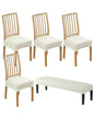 CRFATOP Jacquard Dining Room Chairs Seat Covers Set of 4 with Soft Bench Chair Cover Stretch Kitchen Chair Slipcover Washable Seat Cushion Slipcover Protector for Hotel Ceremony Banquet Wedding,B19 - color: Jacquard B19
