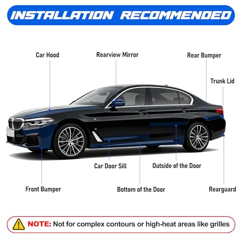 Spurtar Gloss Black Vinyl Wrap 4 Inch x 20ft Air-Release Adhesive Car Vinyl Tape Chrome Delete Wrap Roll DIY Car Exterior Decoration Door Edge Guard Vehicle Detailing Paper 10CM x 6M - size: 4 in x 20 ft