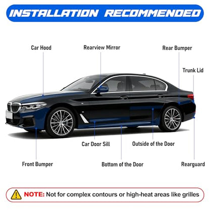 Spurtar Gloss Black Vinyl Wrap 6 Inch x 20ft Air-Release Adhesive Car Vinyl Tape Chrome Delete Wrap Roll DIY Car Exterior Decoration Door Edge Guard Vehicle Detailing Paper 15CM x 6M - size: 6 in x 20 ft