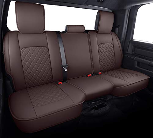 Aierxuan Car Seat Covers for Dodge Ram Custom Fit 2009-2026 1500, 2010-2026 2500/3500 Crew Quad Regular Cab Heavy Duty Truck Pickup Waterproof Leather with Split Bench 40/60(Full Set/Brown) - color: Full Set/Brown