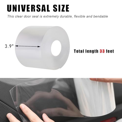 povtii Car Door Edge Guard Door Sill Protector, Automotive Anti-Collision Strip for Car Door Edge, Adhesive Tape Auto Door Entry Protection Film, Universal Car Accessories (10CM*10M), Transparent