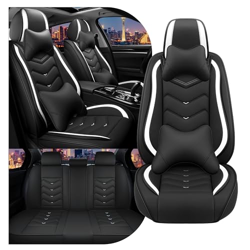 CTDS Car Seat Covers for Honda HR-V 2016-2026, Stylish Sport Seat Cover, Premium Nappa Leather Car Seat Cover. Automobile Seat Covers Sets.(Luxury 5 Seats/Black White) - color: Black White, size: Luxury 5 Seats