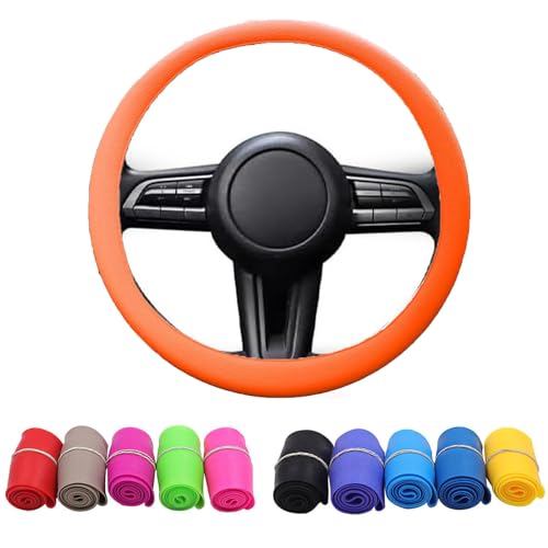 Non-Slip Steering Wheel Protector, Orange, Silicone, Soft, Slip-Resistant Steering Wheel Cover (Or) - color: Orange