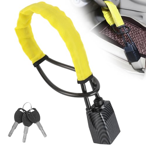 2026 Upgraded Steering Wheel Lock, Seatbelt Lock, Universal Anti-Theft Device, Car Lock, Anti-Theft Device with 3 Keys, Suitable for Most Vehicles, Trucks, SUVs, Vans (Yellow) - color: Yellow2