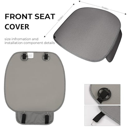 2pcs All-Season Car Seat Covers Grey - Breathable Car Seat Protectors with Anti Slip Bottom - Durable Auto Seat Cushions Universal Fit for Vehicles Cars SUV Trucks Front Seats - color: Front Seat Cushion Grey