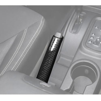 Carbon Fiber Hand Brake Cover & Center Console Bezels for Jeep Wrangler 2007-2017, Jku Front Interior Trim Kit, Easy Snap-On Installation for JKU