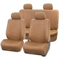 FH Group PU001114 PU Leather Seat Covers (Tan) Full Set – Universal Fit for Cars Trucks & SUVs - color: Solid Beige, size: Full Set