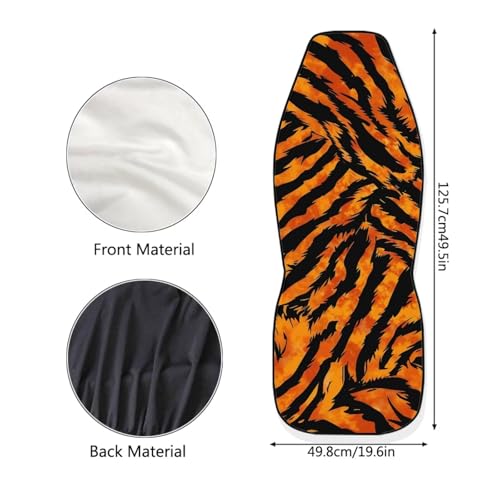 Tiger Stripes Print Car Front Seat Covers, Thin Breathable Easy to Install Automotive Bucket Seat Covers Fits Most Cars SUV Trucks, 2 Piece - color: Tiger Stripes