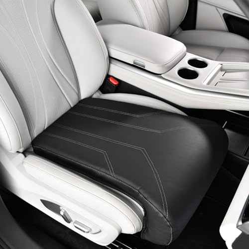 Car Seat Extender Leg Extender Support Cushion for Driver Seats Office Chair, Leather Carseat Leg Support for Long Drivers Universal Car Seat Cushion Legs Rest Pads-Black - color: Black
