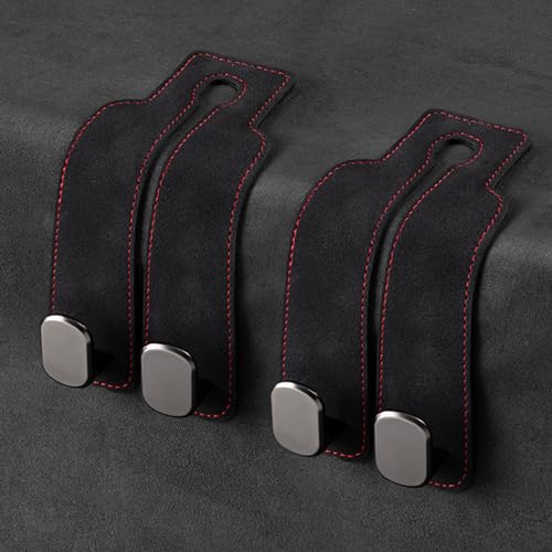 Amelity Universal Car Headrest Hooks, Women’s Car Interior Accessories for Purses Handbags Grocery & Backpacks, Black 2 Pack