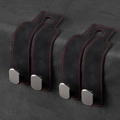 Amelity Universal Car Headrest Hooks, Women’s Car Interior Accessories for Purses Handbags Grocery & Backpacks, Black 2 Pack