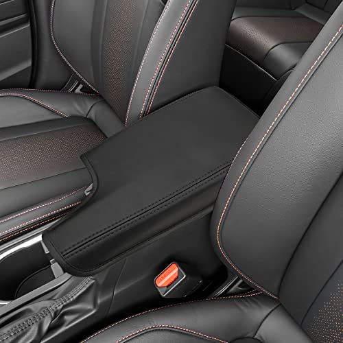 INTGET Car Center Console Armrest Cover for 2021 2022 2023 Subaru Crosstrek 2018 2019 2020/Impreza Accessories 2017-2023 Leather Arm Rest Box Lid Middle Console Cover Seat Protector (Black Stitches) - color: Black with black stitches