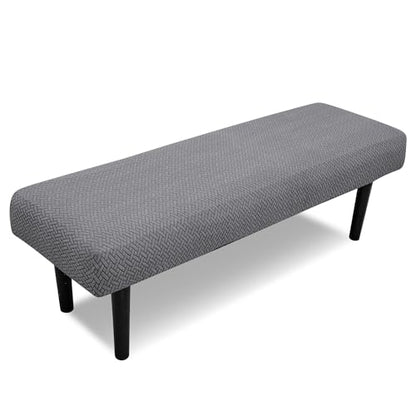 Stretch Bench Covers, Bench Cushions Covers, Printed Seat Protector, Washable Slipcover, Rectangle Cover for Dining Room, Living Room, Kitchen(Twill Grey) - color: Twill Grey