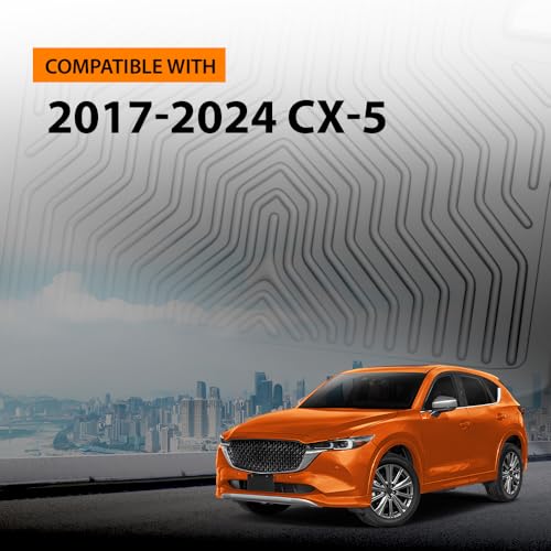 G-PLUS Floor Mats Cargo Liner Compatible with Mazda CX-5 CX5 2017-2025 Custom Fit All Weather Full Cover Protection 1st & 2nd Row Liner TPE Floor Liners Black - size: 2017-2025|Fit Mazda CX-5|3Pcs