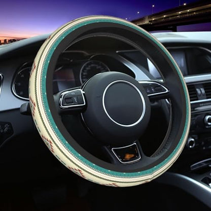 Rustic Western Aztec Steering Wheel Cover for Women Men with 2 Pcs Car Coasters, 15 Inches Neoprene Anti-Slip Cute Universal Car Accessories Protective Cover for Vehicle - color: Rustic Western Aztec