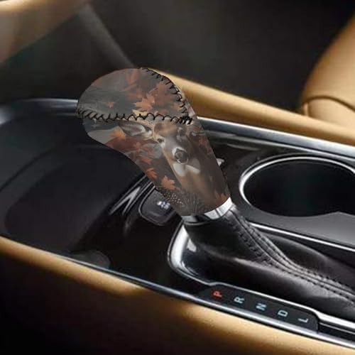 Camo Hunting Deer Car Handbrake Covers with Gear Shift Knob Cover USA Flag Soft Anti-Slip Car Gear Shift Covers and Handbrake Cover Set, Easy to Install - color: Deer Camo Hunting USA Flag