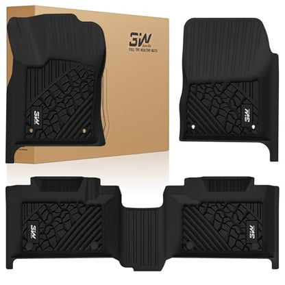 3W Floor Mats Compatible for Jeep Grand Cherokee 2013-2015 (Non L) TPE All Weather Custom Fit Floor Liner 1st and 2nd Row Full Set Car Mats, Black - size: Jeep Grand Cherokee 2013-2015 Floor Mat
