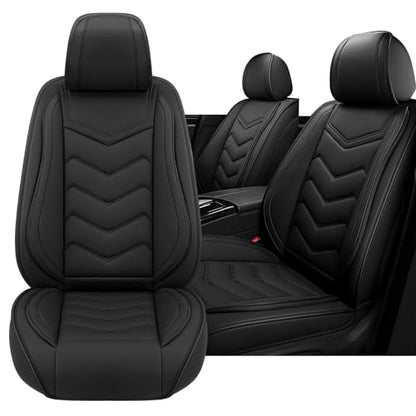 Car Seat Cover for KIA Soul 2010-2025, Driver's Seat Covers,Non-Slip Waterproof seat Cover,Wear-Resistant Nappa Leather car seat Covers. (Standard 2 Seats/Pure Black) - color: Pure Black, size: Standard 2 Seats