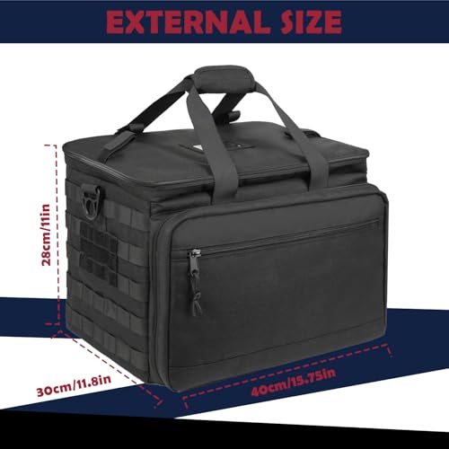 SCAVATA Patrol Bag Law Enforcement, Police Gear Car Front Seat Vehicle Organizer Bags with MOLLE System (Black) - color: Black