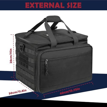 SCAVATA Patrol Bag Law Enforcement, Police Gear Car Front Seat Vehicle Organizer Bags with MOLLE System (Black) - color: Black