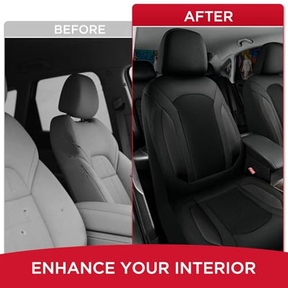 Rubbermaid Leather Mesh Car Seat Covers, Breathable Air Mesh Front Seat Cover, Universal Fit Slip-on Design, Airbag Compatible, Automotive Seat Protector for Most Cars, SUVs, Trucks, Vans-Black - color: Black