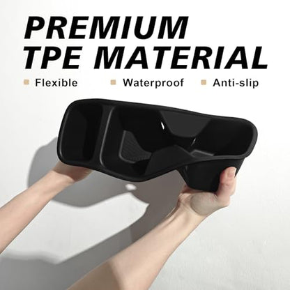 Muslogy Center Console Cup Holder Inserts Compatible with Kia Telluride 2020-2025 2026 Accessories Middle Console Front and Rear Drink Stopper Non-Slip TPE Organizer Cup Holder Replacement 2PCS Set - size: 2020-2025 Kia Telluride Front & Rear