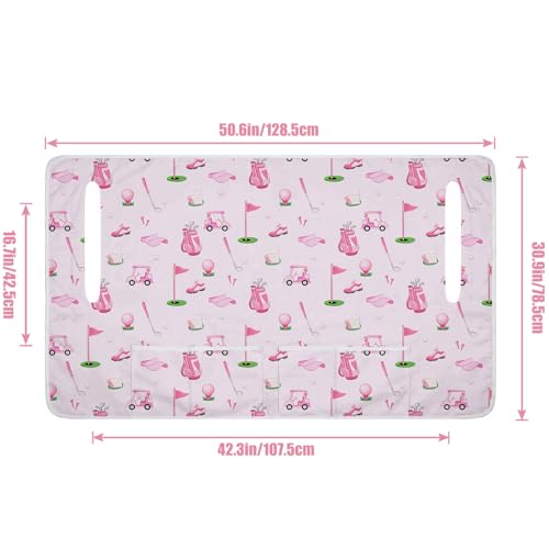 Golf Cart Seat Covers Golf Cart Seat Towel Blanket Group - color: Pink golf club 4 Pockets