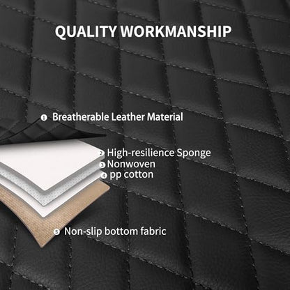 HChengkikz Car Seat Cover, Breathable and Waterproof Leather Seat Covers, Luxury PU Universal Fit Automotive Airbag Compatible for Cars Sedans SUV and Trucks (2 Pieces, Front Seat, Black) - color: N1 Black, size: Front Seat