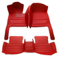 Customize Car Floor Mats for 99% Sedan SUV Sports Car All Weather Leather Full Coverage Waterproof Non-Slip Vehicle Lining Pads (All red Stitching) - color: All red stitching