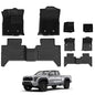 3W Floor Mats with First Row Carpets for Toyota Tacoma 2016-2023, TPE Floor Liner Thickened Carpet with Safety Locks and Driver Heel Pad fit Tacoma Cars Accessory(Only for Double Cab and Automatic) - size: 6. Tacoma|16-23|Floor Mats&First Row Carpet