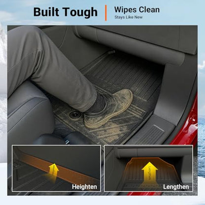 powoq Floor Mat Compatible with 2023-2026 Honda Pilot Cargo Mat Floor Liner Cargo Trunk Liner TPE Replacement for 2023-2026 Honda Pilot Accessories (Trunk Mat with Backrest Mat+Floor Mats) - size: Compatible with Honda Pilot | 2023-2026