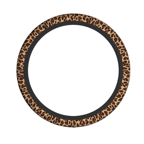 Leopard Steering Wheel Covers Non Slip Neoprene Steering Wheel Protector Cover Universal 15 Inch for Men Women - color: Leopard