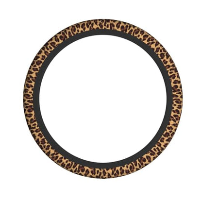 Leopard Steering Wheel Covers Non Slip Neoprene Steering Wheel Protector Cover Universal 15 Inch for Men Women - color: Leopard