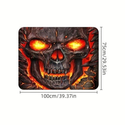 Universal Car Trunk Mat 29" x 39", Skull Flame Design All Weather Trunk Protection Cargo Liner, Durable Cargo Mat Rear Trunk Liner, Stylish Vehicle Interior Accessories Suitable for Most Car Models - color: Skull Flame Design