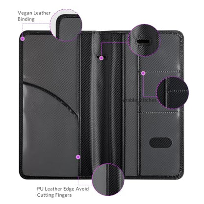 CoBak Car Registration and Insurance Holder - Vehicle Glove Box Car Organizer,Auto Truck Comparment Accessories Case with Magnetic Closure for Driver License,Cards - color: L-Carbon Black