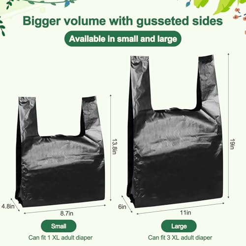 Adult Diaper Disposal Bags, Extra Thick, Easy-To-Tie Unscented Leak-Proof Trash Bags for Adult Briefs & Feminine Products, Pet Waste Bag (Large 100 Count) - style: Large 100 Count