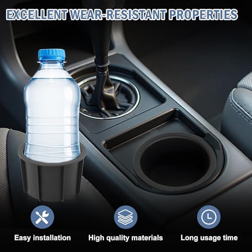 Front Console Cup Holder Insert Fit for 4RUNNER 2010-2021 Replace 66991-35030 1Pc Black,Easy to Install