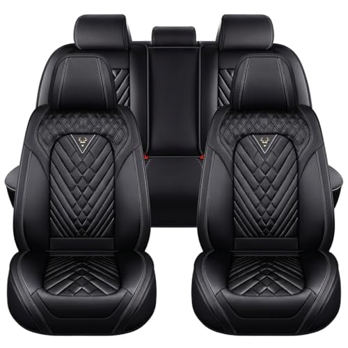 Leather Car Seat Covers for Dodge Ram 1500 2002-2026, Full Set Seat Cover Waterproof & Breathable Diamond Quilted Automotive Seat Covers, Black - size: Dodge Ram 1500 Full Set